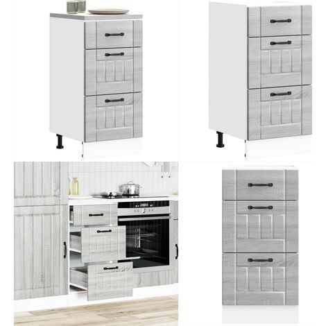 vidaXL Küchen-Unterschrank Lucca Grau Sonoma Holzwerkstoff (1/5)