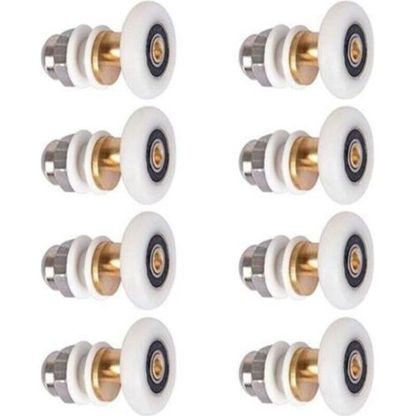 25-mm-Duschtürrollen, Schiebetürrollenlager für Duschtüren, 8 Stück