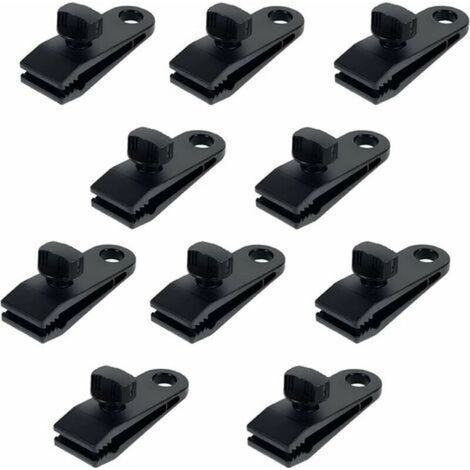 10 pezzi di clip per tenda in plastica, clip multifunzionali sicure per teloni, pinze per tende in nylon, pinze per teloni per campeggio, teloni, roulotte, teli ombreggianti da giardino (1/4)