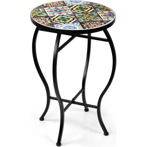 Set de 2 tables rondes en métal Ø35x54 cm