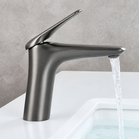 Mitigeur lavabo salle de bain gris canon modèle bas cartouche céramique 30,5 × 21 × 7 cm 1,256 kg – Livraison gratuite (1/5)