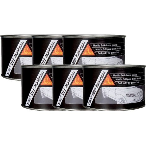 Juego de 6 masillas finas de aluminio para reparaciones de carrocería - SIKA MRP Aluminio - Gris - 2,5kg