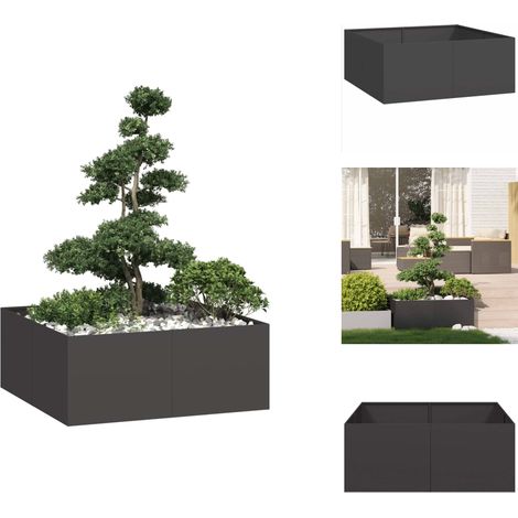 Jardinière noir 100x100x40 cm acier - Jardinière - Jardinières - Pot De Fleurs - Support De Jardinière (1/5)