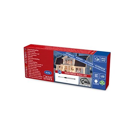 Konstsmide 4802 – 007//1 ingresso/2 Uscite/Sistema LED per esterno (IP44)/Soft cavo nero (1/2)