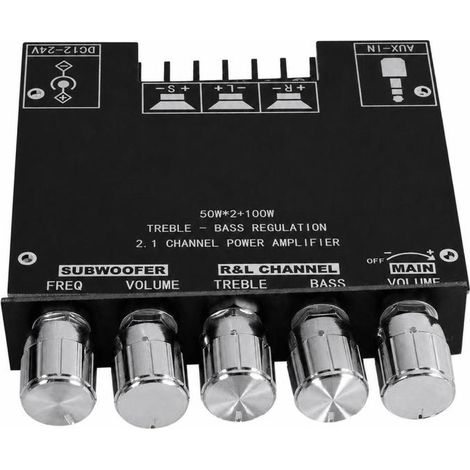Module amplificateur de puissance audio numérique MT21 2.1 canaux BT AUX, amplificateur de son haute puissance adapté aux pavillons de 20 à 100 W (1/5)