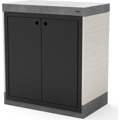 TUOZI - Módulo Stand PLAN/VENIT 1 para Barbacoa de Obra Prefabricada (Blanco, gris, negro - 78 x 47 x 47 cm) - Uso en Exteriores