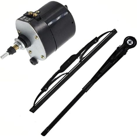 Scheibenwischermotor, 12 V Universal-Scheibenwischermotor 105° Wischerblattmotor mit Wischerblatt und Wischerarm für Traktoren, Teilenummer 01287358 7731000001 0390506510