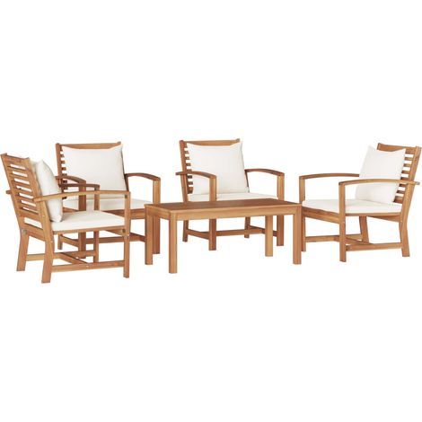 Maison Exclusive - Gartensofa-set 5 pcs Natur Massivholz Teak