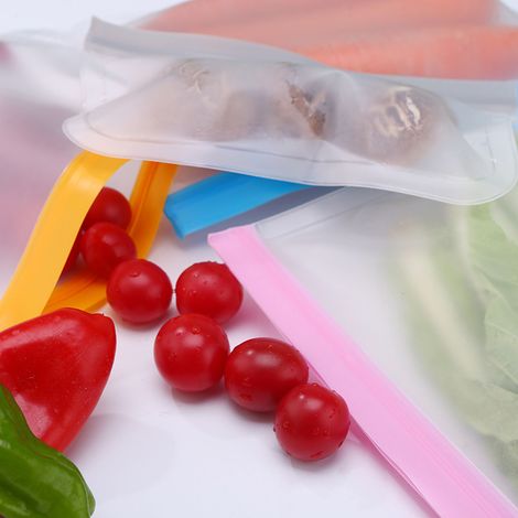 Lot de 20 sacs de congélation réutilisables à fermeture zip, transparents, en PEVA, pour le rangement des aliments dans la cuisine et le réfrigérateur. (1/5)