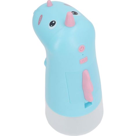 Distributeur de savon automatique à motif dessin animé, intelligent, rechargeable, étanche, mignon, électronique, pour enfants, maison, bleu (1/5)