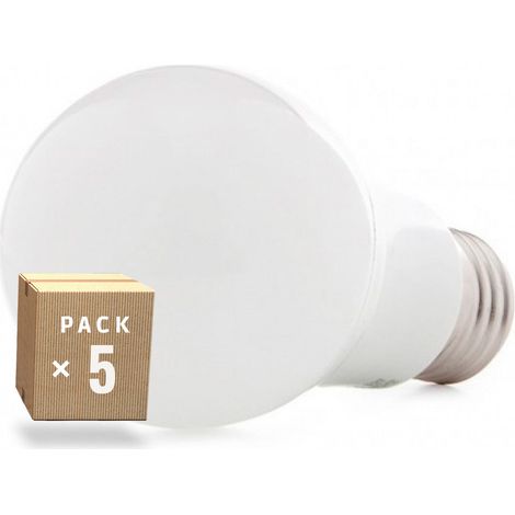Pack 5 Bombillas LED E27 5W 421Lm 2700ºK 40.000H  [HO-ED-B3-E27-5W-WW-PK5-AP]