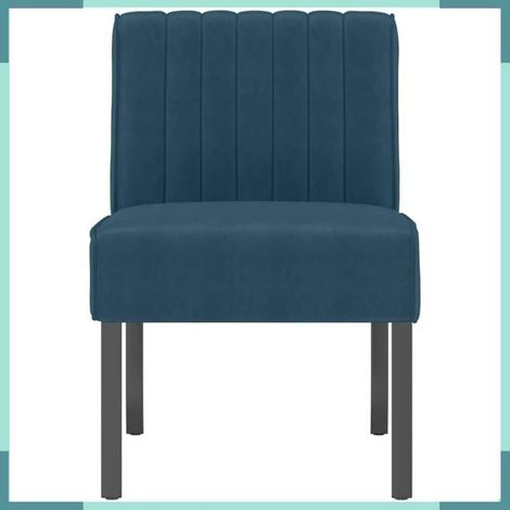 352450 Fauteuil sans accoudoirs bleu velours (1/5)