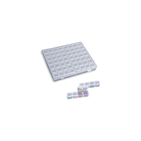 56 Grilles Boîte Rangement Perle Diamants, Compartiment en Plastique,Boite a Bijoux, Boîte Organisateur avec Séparateur Transparent Amovible pour Accessoires (1/5)