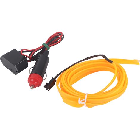 Bande lumineuse décorative auto LED EL lampe froide intérieure jaune pièces de modification voiture (1/5)