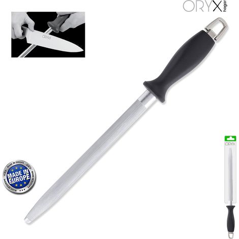 Ovaler Wetzstahl 25 cm. Schwarz. (1/4)