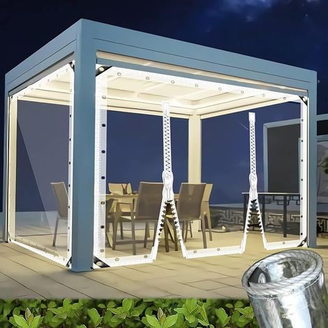 Transparent PVC Tarpaulin with Eyelets 0.3 mm 400 g/m², 2 m x 3 m (1/5)