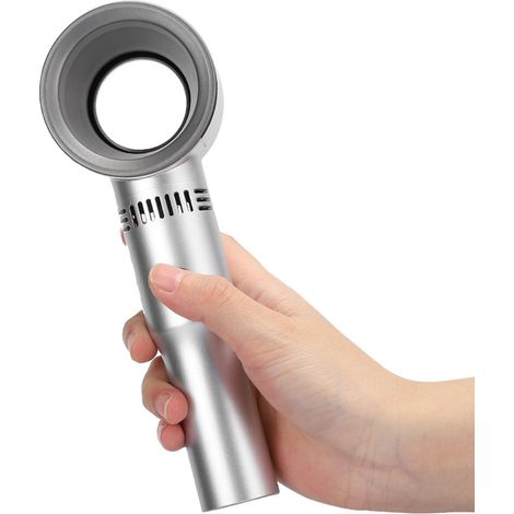 Ventilateur sans pales, mini ventilateur portable rechargeable USB, quatrième génération, pour la maison et l'extérieur (argenté) (1/5)
