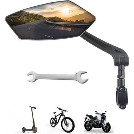 Rétroviseur Vélo (Gauche) - Retroviseur Trottinette Electrique, Mini Moto, Vélo Électrique – Accessoire Velo - Compatible Tous (1/4)