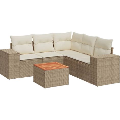 Maison Exclusive - Patio Sofa Set 6 plaza Beige (1/5)