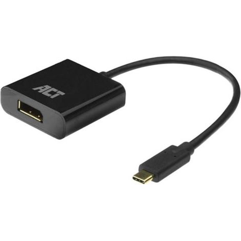 ACT AC7320 adaptador de cable de vídeo 0,15 m USB Tipo C DisplayPort Negro