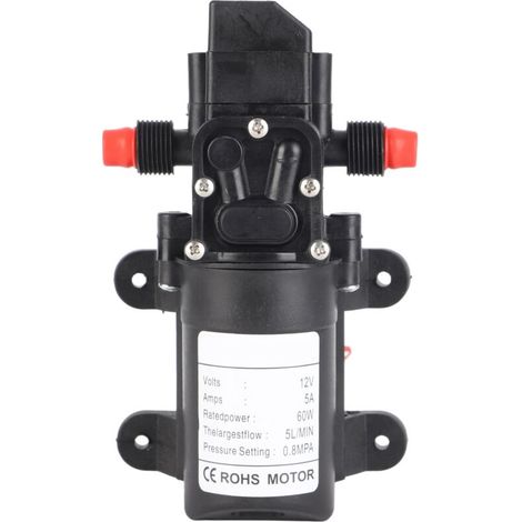 EASYCOMFORT Pompe à eau DC 12V,Pompe à Eau Auto-amorçante 5L/min 60W 116Psi à Diaphragme Haute Pression,pour Voiture Bateau Caravane Camion (1/5)