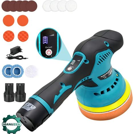 Manuzen Polisseuse De Voiture Sans Fil 12V Double Action