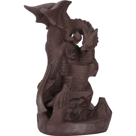 Brûleur d'encens à reflux, brûleur d'encens en forme de dragon avec cascade de sable violet, décoration intérieure (1/5)