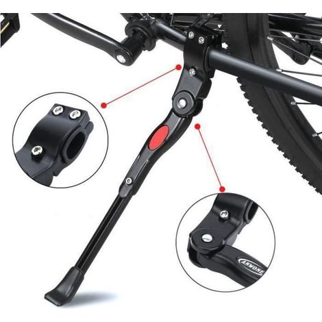 Bequille VTT Velo Laterale - GOTOSEEU - Réglable en hauteur - Alliage d'aluminium - Noir (1/4)
