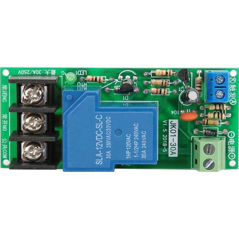 12-V-DC-Zeitschaltuhr, Ein-/Ausschaltrelais, 0–60 Minuten Verzögerung, 30 A Last, 250 V AC / 30 V DC (1/5)
