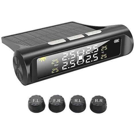 Alovez - Système de surveillance de la pression des pneus Tpms pour voiture, tmps affichage LCD alarme de sécurité automatique Usb capteur interne/externe de pression des pneus (1/4)