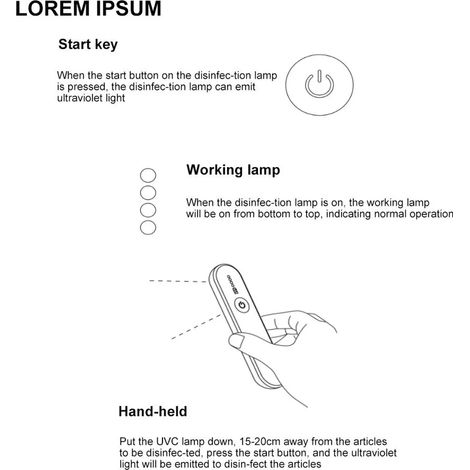Lampe UV portable à lumière ultraviolette UVC LED rechargeable pour la maison, le bureau et les voyages (1/5)