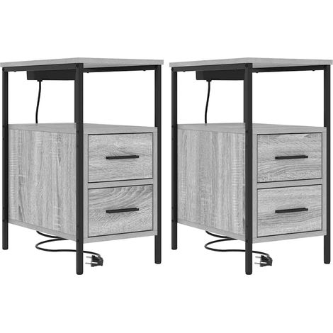 Maison Exclusive - Nachttisch 2 pcs Graues Sonoma 30 x 48 x 61 cm