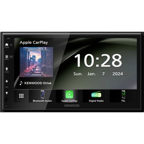 Kenwood Moniceiver doppio DIN Android Auto™, Apple CarPlay, Sintonizzatore DAB+, Collegamento per telecamera posteriore