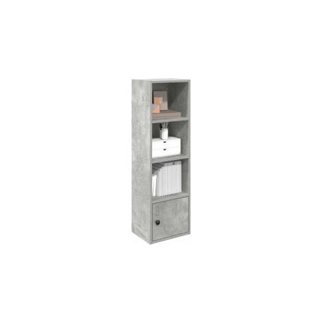 Bibliothèque gris béton 31x24x102 bois d'ingénierie (1/5)