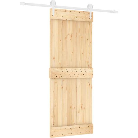 Porta scorrevole Naturale e Bianco 80 x 210 cm vidaXL (1/5)