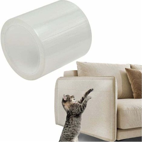 - Ruban Anti-Rayures pour Chats, Protecteur de Rayure Chat Protection Film adhésif Ruban Transparent Anti-Griffes,avec Tampon Autocollant Transparente Porte, Meubles Mur (45x300cm) (1/4)