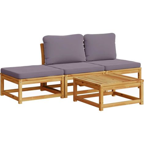 Maison Exclusive - Set Salotto da Giardino 4pz con Cuscini Legno Massello Acacia (1/5)