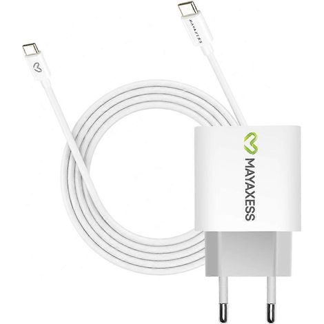 Chargeur Sector 20W compatible avec Pixel 6a + câble de données USB-C de 1 mètre, blanc. (1/5)