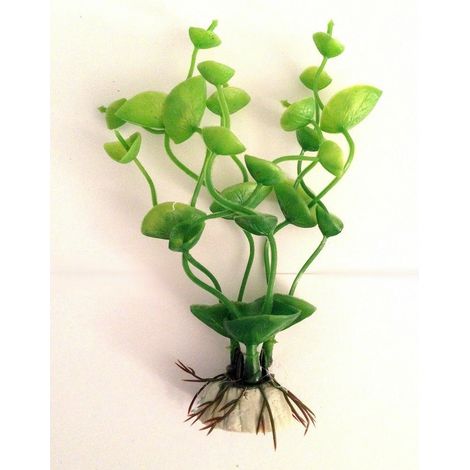 Trade Shop - Pianta 13 Cm Piantina Artificiale Per Acquario Piante Finte Plastica Color Verde -
