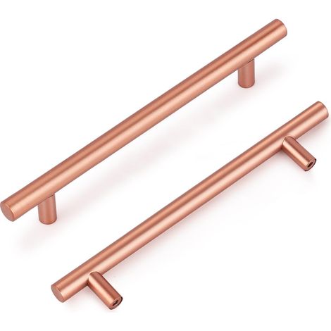 Möbelgriffe für Schränke, Edelstahl, 256 mm, 12 Stück, Roségoldfarben