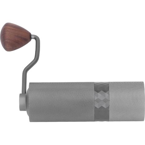 Tragbare, manuelle Kaffeemühle, graue Handkaffeemühle, Gehäuse komplett aus Aluminium, für Zuhause und unterwegs (1/5)
