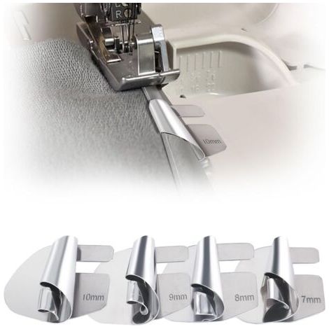 Pied Surjeteuse pour Machine à Coudre 4 pièces Pied de biche Universel pour Ourlet roulotté Pied de biche pour Ourlet roulotté Steadility Coudre des Points pour Usage Domestique ou Professionnel (1/5)