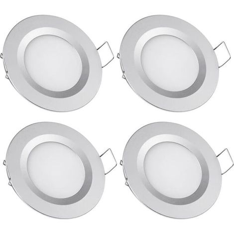 Foco LED empotrable de 12 V, apertura de 58-65 mm, 3 W, 3200 K, apto para iluminación empotrada en techos de autocaravanas, barcos, furgonetas camper, furgonetas y yates, luz blanca c-Crezuo