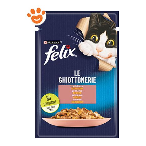 Purina Cat Felix le Ghiottonerie Salmone in Gelatina  - Purina Cat Felix le Ghiottonerie Salmone in Gelatina - Bustina Da 85 Gr