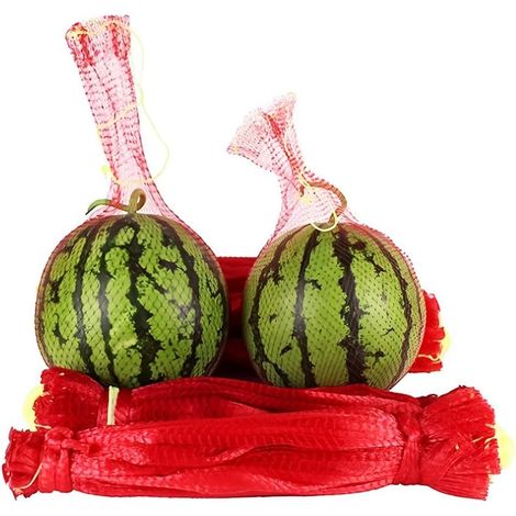 Paquete de 100 redes para sandías para el jardín, rejilla de malla reutilizable para melones, hamaca duradera para frutas con cordón ajustable, soporte de alta capacidad de carga (de 1,5 kg a 3 kg) (1/5)