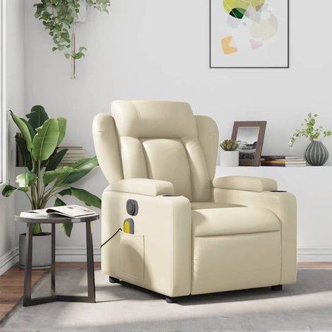 Massagesessel Creme Kunstleder vidaXL