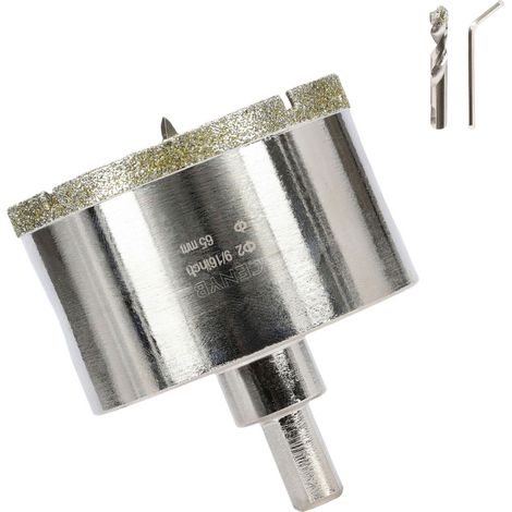2-9/16 Pouces 65mm scie cloche carrelage foret diamant carrelage avec foret de centrage Revêtue de diamant Adaptée pour Verre Marbre Porcelaine et Céramique (1/5)