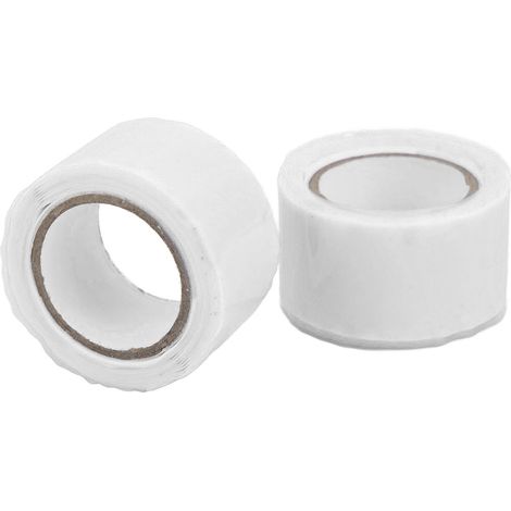 2PCS Self Fusing Silicone Tapes Insulation Waterproof Adhesive Tape for Water Pipe Hose Repairing White