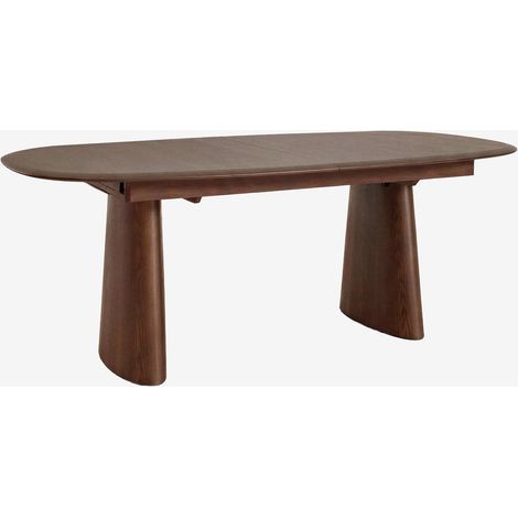 SKLUM Ovaler ausziehbarer Esstisch aus MDF und Eschenfurnier Nuveta Braun Dark (1/5)