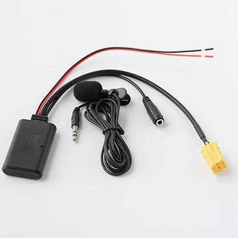Biurlink Microphone Bluetooth de voiture 150 cm, adaptateur mains libres pour appels téléphoniques, câble audio avec entrée auxiliaire Bluetooth pour Fiat Grande Punto (1/5)